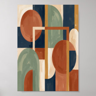 Mid Century Modern Bauhaus Abstract Art Print