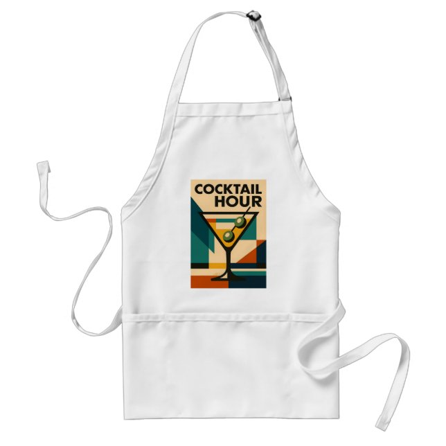 Mid Century Modern Bauhaus Cocktail Hour Martini Standard Apron (Front)