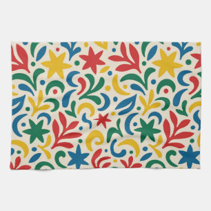 Mid Century Modern Biophilic Pattern Kitchen Towel