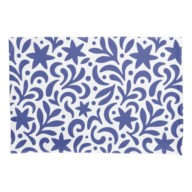 Mid Century Modern Biophilic Pattern Pillowcase (Front-Left)