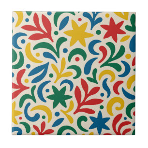 Mid Century Modern Biophilic Pattern Tile