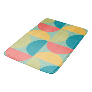 Mid Century Modern Bittersweet Mustard and Olive   Bath Mat