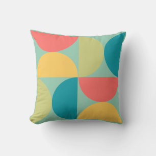 Mid Century Modern Bittersweet Mustard and Olive  Throw Pillow