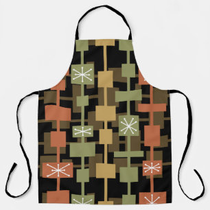 Mid Century Modern Black Multicolored Apron