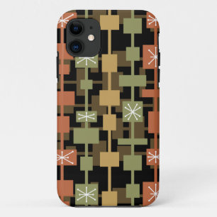 Mid Century Modern Black Multicolored iPhone 11 Case