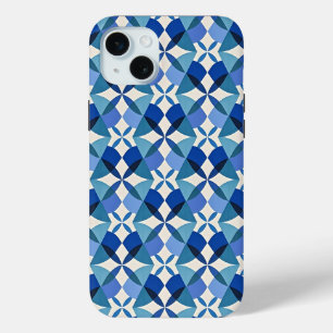 Mid-Century Modern Blue iPhone 15 Mini Case