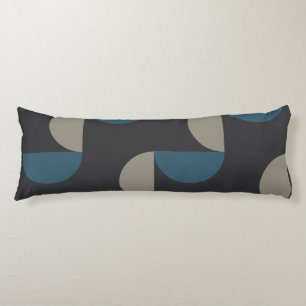 Mid-Century Modern Blue Gray Gunmetal Body Pillow