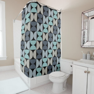 Mid-Century Modern blue green and grey