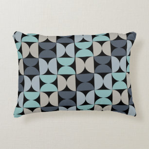 Mid-Century Modern blue green and grey   Accent Pillow