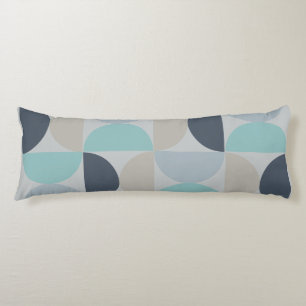 Mid-Century Modern blue green and grey  Body Pillow