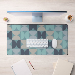 Mid-Century Modern blue green and grey Desk Mat