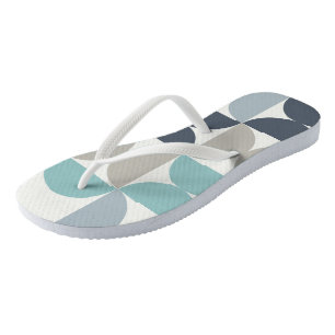 Mid-Century Modern blue green and grey Flip Flops