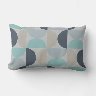 Mid-Century Modern blue green and grey  Lumbar Pillow