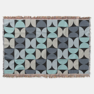 Mid-Century Modern blue green and grey   Throw Blanket