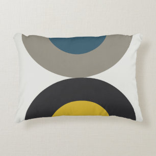 Mid-Century Modern Blue yellow Gunmetal   Accent Pillow