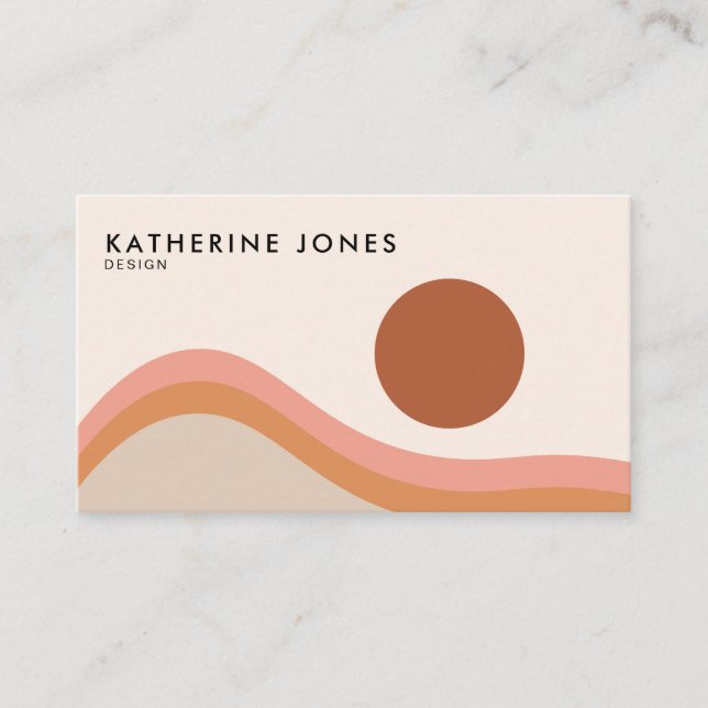 Mid Century Modern Boho Chic Business Card (Front)