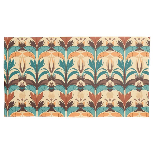 Mid-Century Modern Boho  Pillowcase (Front-Left)
