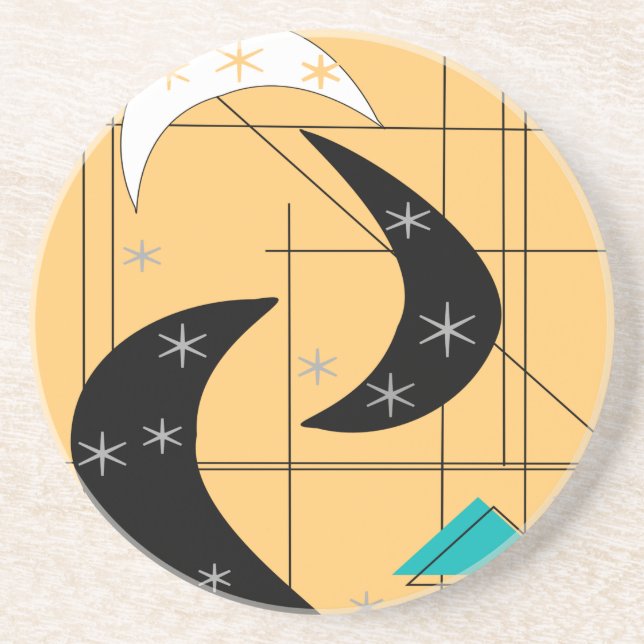 Mid-Century Modern Boomerangs Coaster (Front)