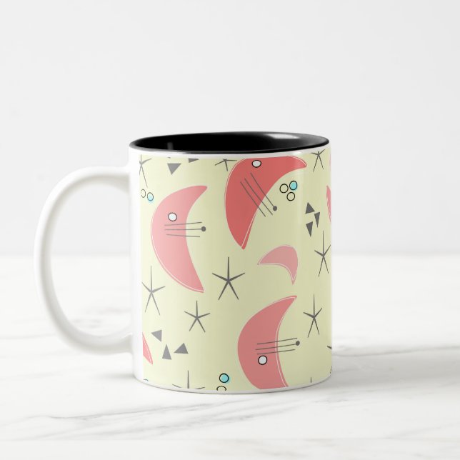 Mid-Century Modern  Boomerangs ll Two-Tone Coffee Mug (Left)