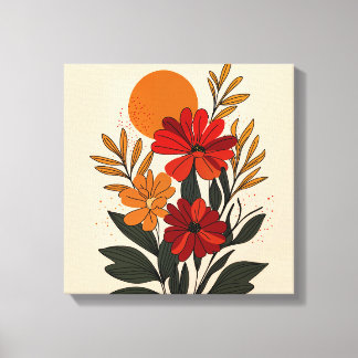 Mid-Century Modern Botanical Canvas Art