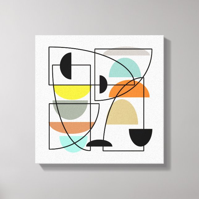 Mid Century Modern 'Bowls' Canvas Print (Front)
