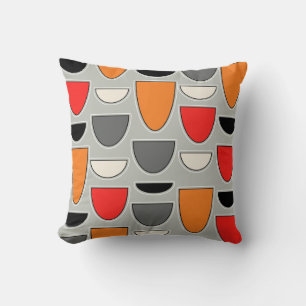 Mid Century Modern Bowls (Grey) Throw Pillow