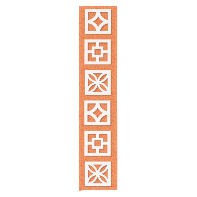 Mid Century Modern Breeze Block Orange Runner (Front)