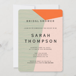 Mid- Century Modern Bridal Shower Invitation