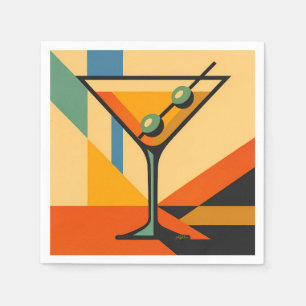 Mid Century Modern Bright Bauhaus Martini Napkin