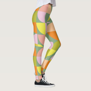 Mid Century Modern Bright Colourful Fresh Geometri Leggings