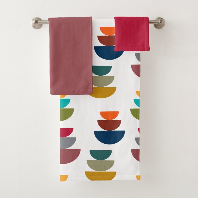 Mid-Century Modern Bright Minimalism  Bath Towel Set (Insitu)