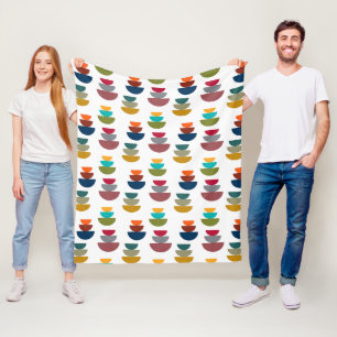 Mid-Century Modern Bright Minimalism Fleece Blanket