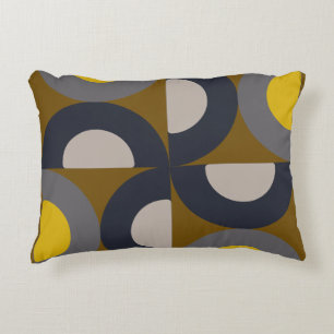 Mid-Century Modern Bronze Mustard Thunder Accent Pillow