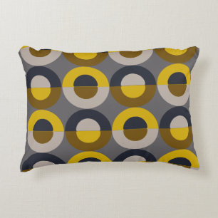 Mid-Century Modern Bronze Mustard Thunder Accent Pillow