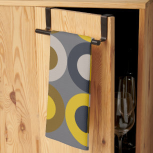 Mid-Century Modern Bronze Mustard Thunder Kitchen Towel
