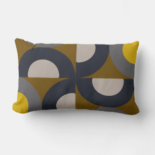 Mid-Century Modern Bronze Mustard Thunder  Lumbar Pillow
