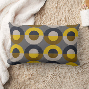 Mid-Century Modern Bronze Mustard Thunder Lumbar Pillow