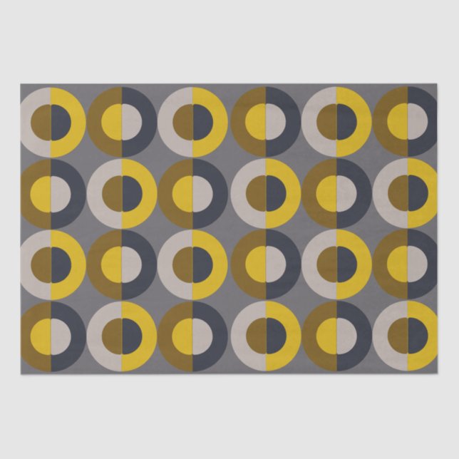 Mid-Century Modern Bronze Mustard Thunder       Tissue Paper (Front)