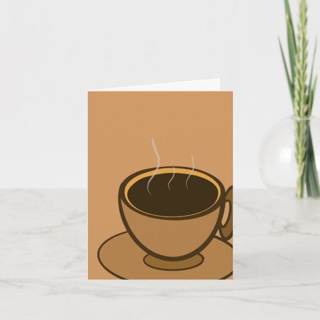 Mid Century Modern Brown Cozy Coffee Cup Note Card (Front)