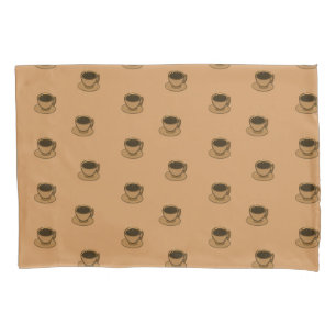 Mid Century Modern Brown Cozy Coffee Cup Pillowcase