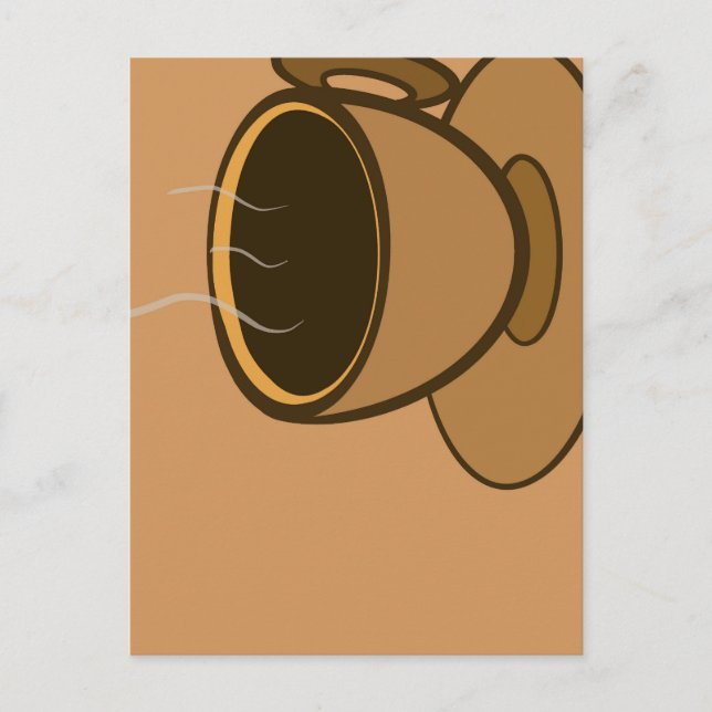 Mid Century Modern Brown Cozy Coffee Cup Postcard (Front)