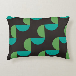 Mid-Century Modern Brown green and turquoise       Accent Pillow