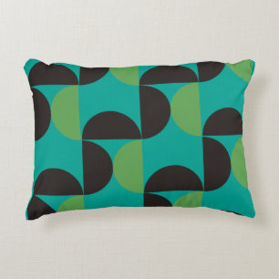Mid-Century Modern Brown green and turquoise     Accent Pillow