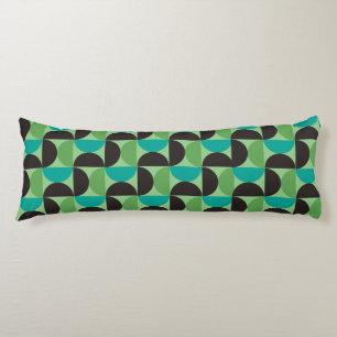 Mid-Century Modern Brown green and turquoise Body Pillow