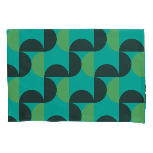 Mid-Century Modern Brown green and turquoise     Pillowcase