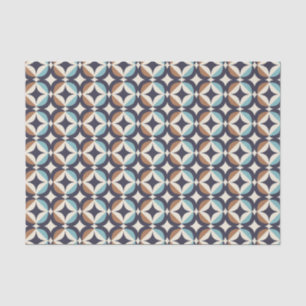 Mid-Century Modern Brown & Teal Pattern Tissue Paper