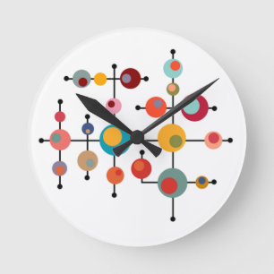 Mid-Century Modern Bubbles Round Clock