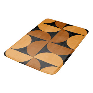Mid-Century Modern Burnt Clay and Mocha  Bath Mat