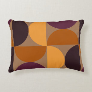 Mid-Century Modern Burnt Wine Eclipse Accent Pillow
