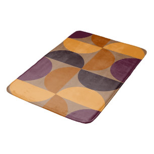 Mid-Century Modern Burnt Wine Eclipse Bath Mat